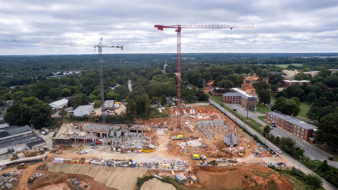 Site work is underway on The Weld, a 1,200-unit mixed-used development at the southern edge of Dorothea Dix Park on Friday, Sept. 29, 2023.