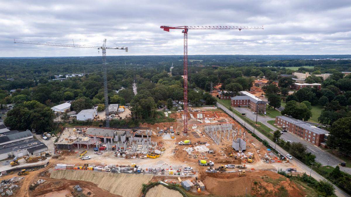 Site work is underway on The Weld, a 1,200-unit mixed-used development at the southern edge of Dorothea Dix Park on Friday, Sept. 29, 2023.
