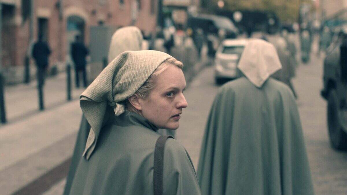 Elisabeth Moss plays June Osborne, renamed Offred in Hulu’s “Handmaid’s Tale.”