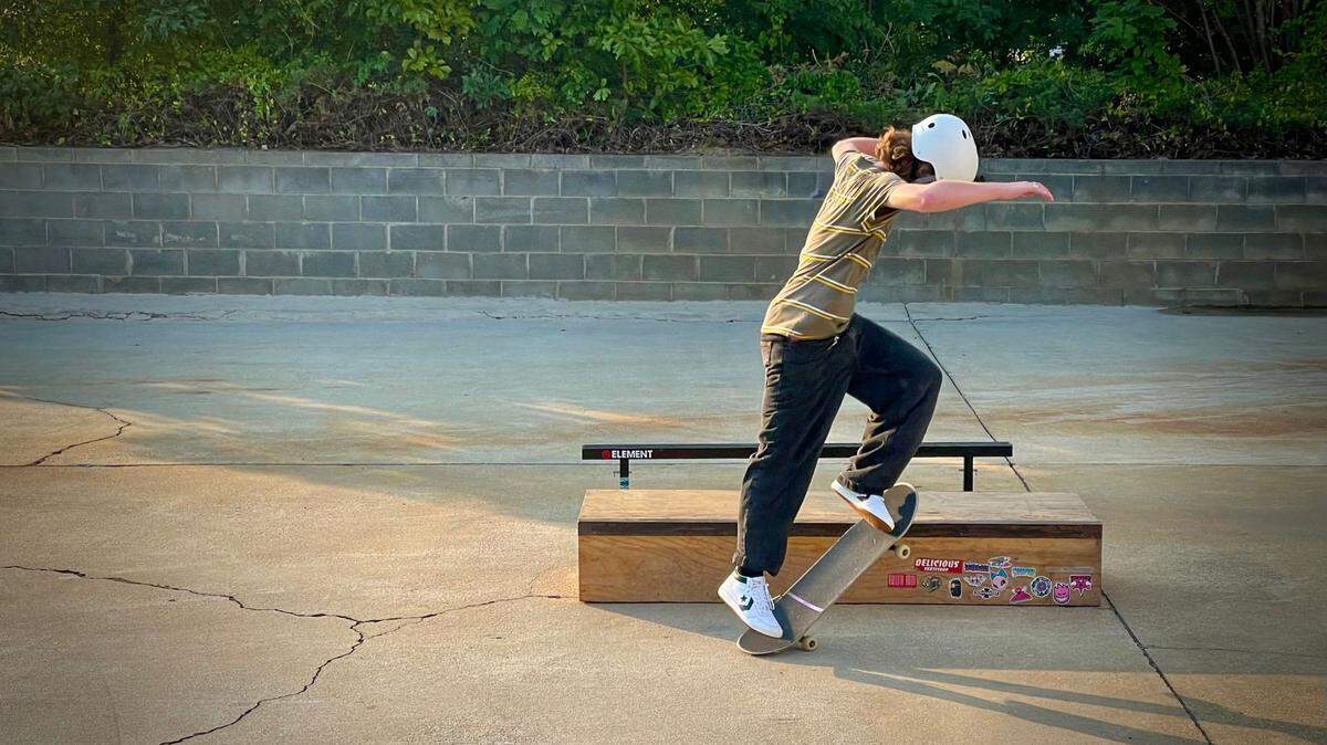 A skateboarder attends the Skate Raleigh kick-off event to raise funds for a temporary skate park at the Smoky Hollow Park in downtown Raleigh.