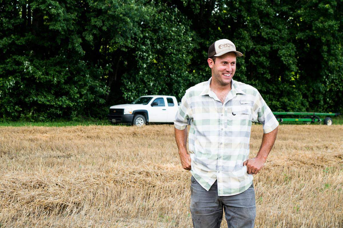 Timothy Kuhls is head barley grower at Perry Farms, a family-owned operation in Rolesville, N.C. He supplies barley to Epiphany Craft Malt, which processes the grain for breweries in the Southeast.
