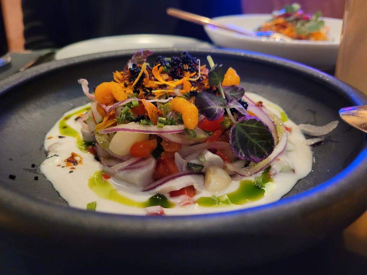 Ceviche at Aaktun photographed in February 2025.