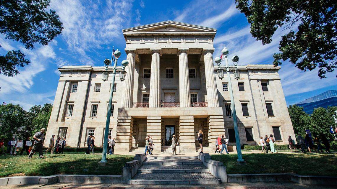 A file photo shows the North Carolina State Capitol.