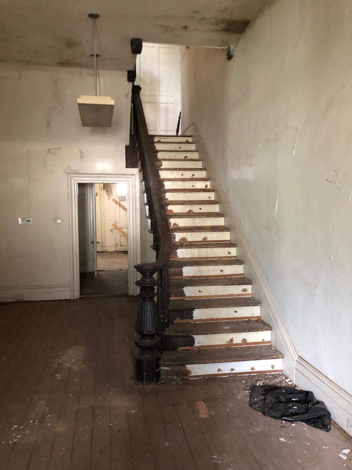 The staircase is pictured at the Andrews-Duncan House.