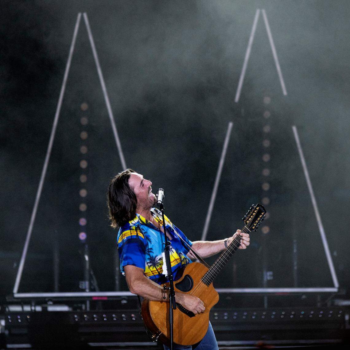 Country music star Jake Owen performs in concert at Raleigh, N.C.’s Red Hat Amphitheater, Thursday night, July 20, 2023.