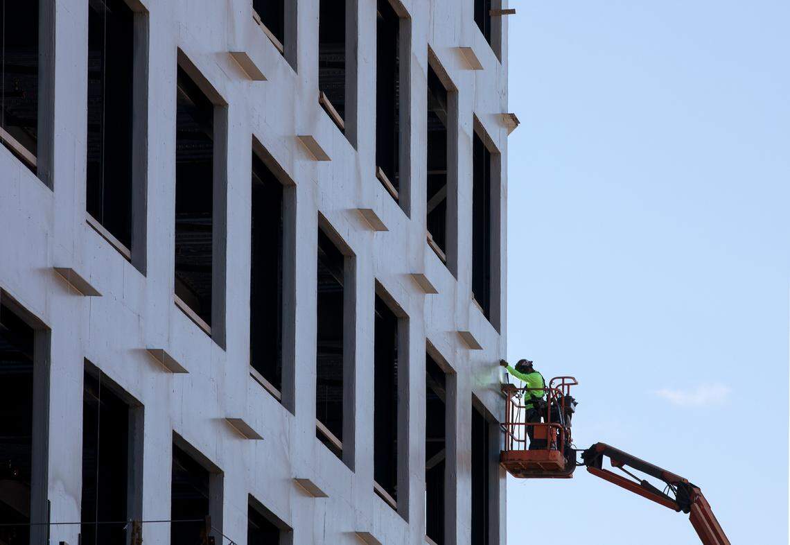 Construction continues on Wednesday, Aug. 9, 2023, at Hub RTP in Research Triangle Park.