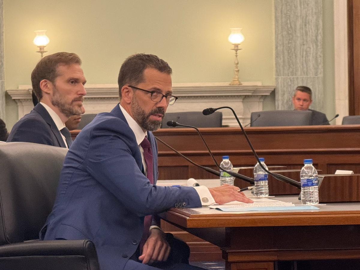 Neil Jacobs Jr. testifies before a Senate committee in Washington on July 9, 2025.