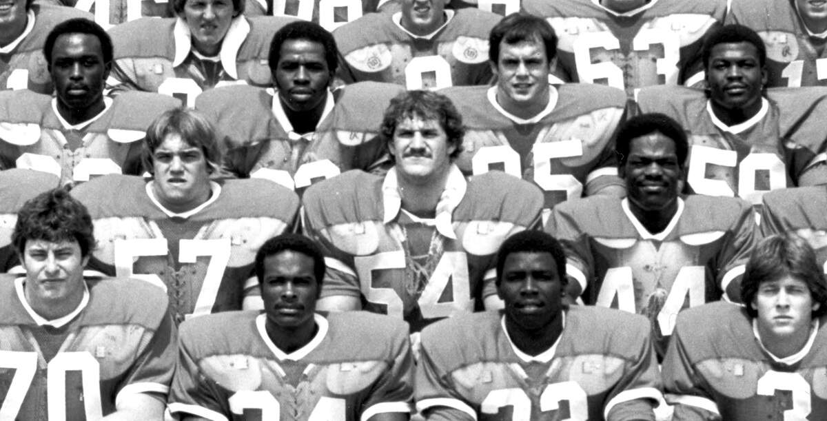 Bill Cowher, center, in a 1978 N.C. State football team photo.