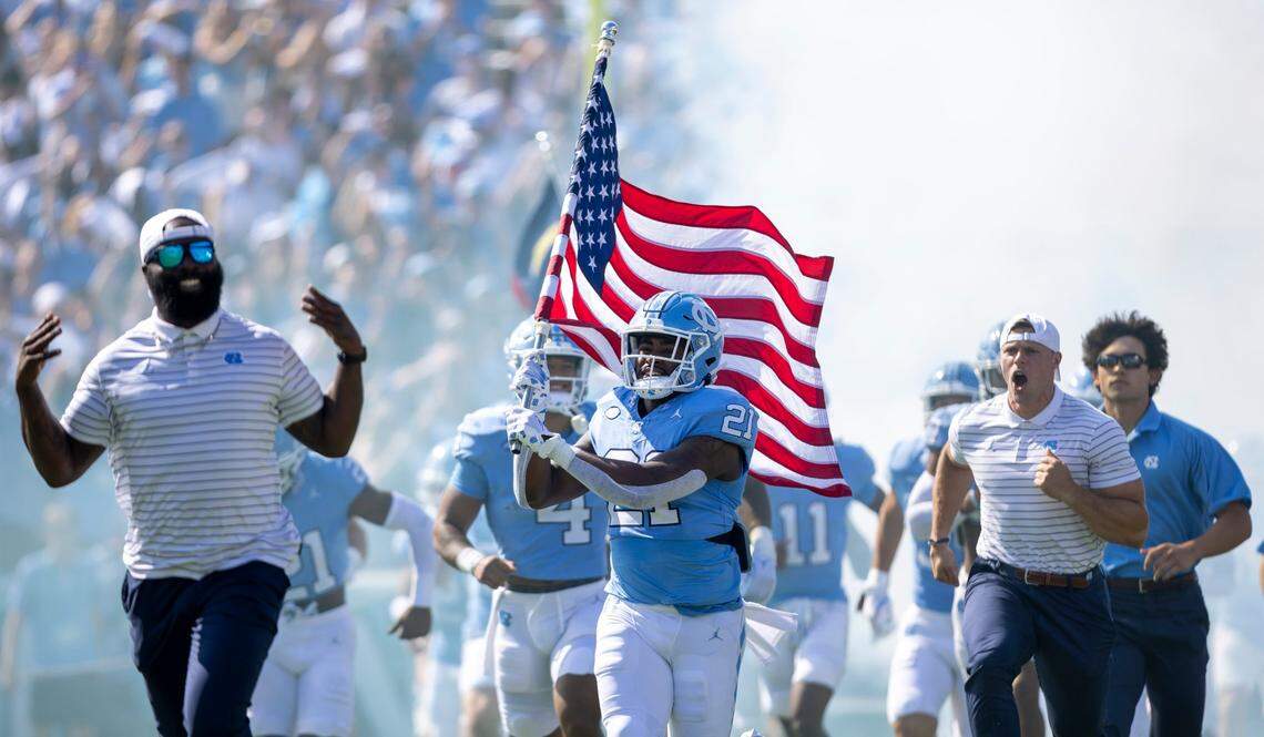 The Tar Heels enter Kenan Stadium for their game against Minnesota on Saturday, September 16, 2023 at Kenan Stadium in Chapel Hill N.C.