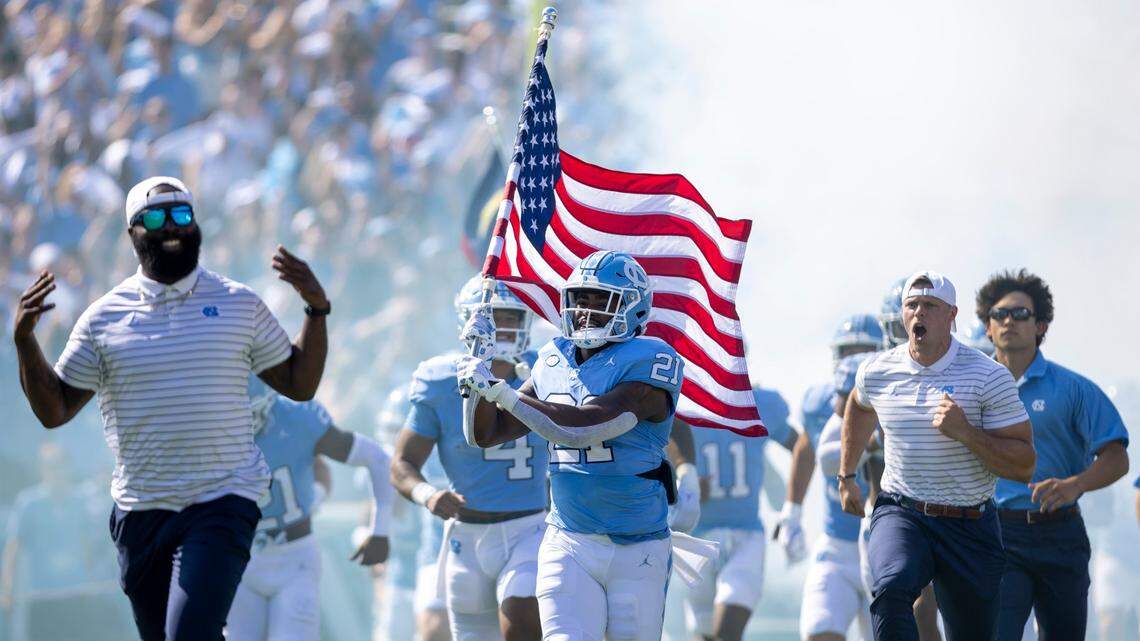 The Tar Heels enter Kenan Stadium for their game against Minnesota on Saturday, September 16, 2023 at Kenan Stadium in Chapel Hill N.C.