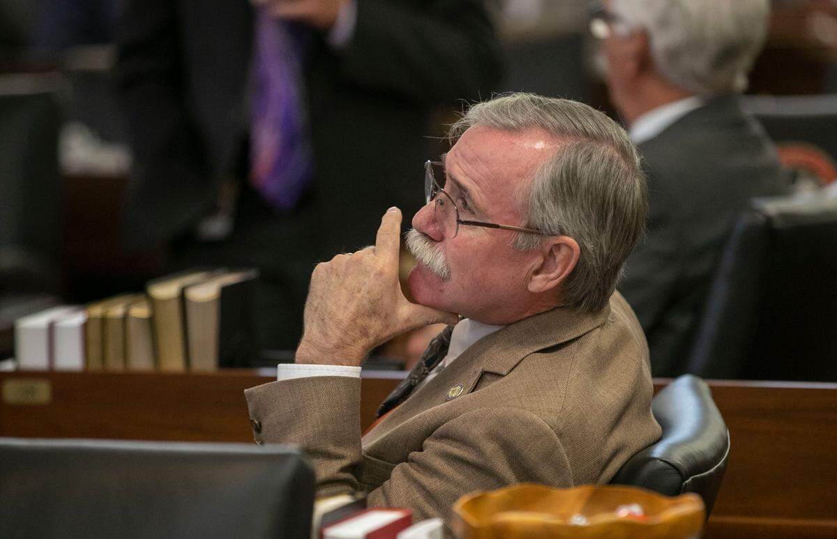 Rep. Dennis Riddell of Snow Camp listens to debate on the House floor during their session on Sept. 8. Riddell, a Republican, championed North Carolina’s SAFE Child Act.