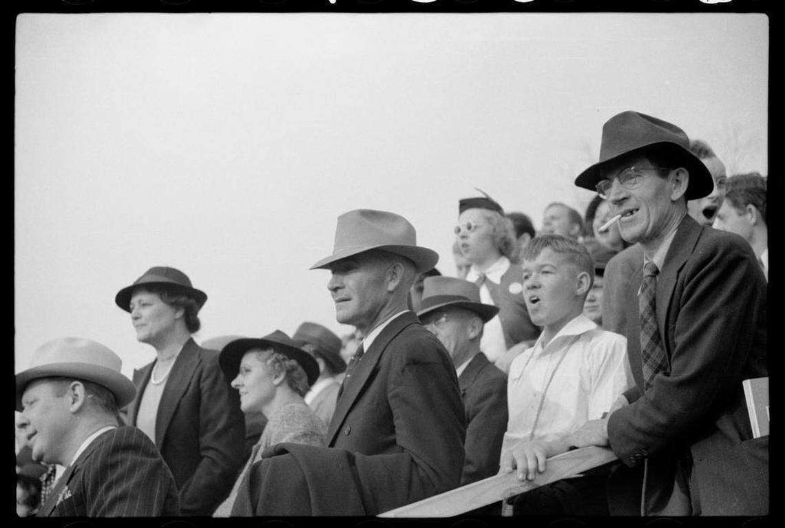 Fans at the 1939 Duke-Carolina game played in Durham, NC.