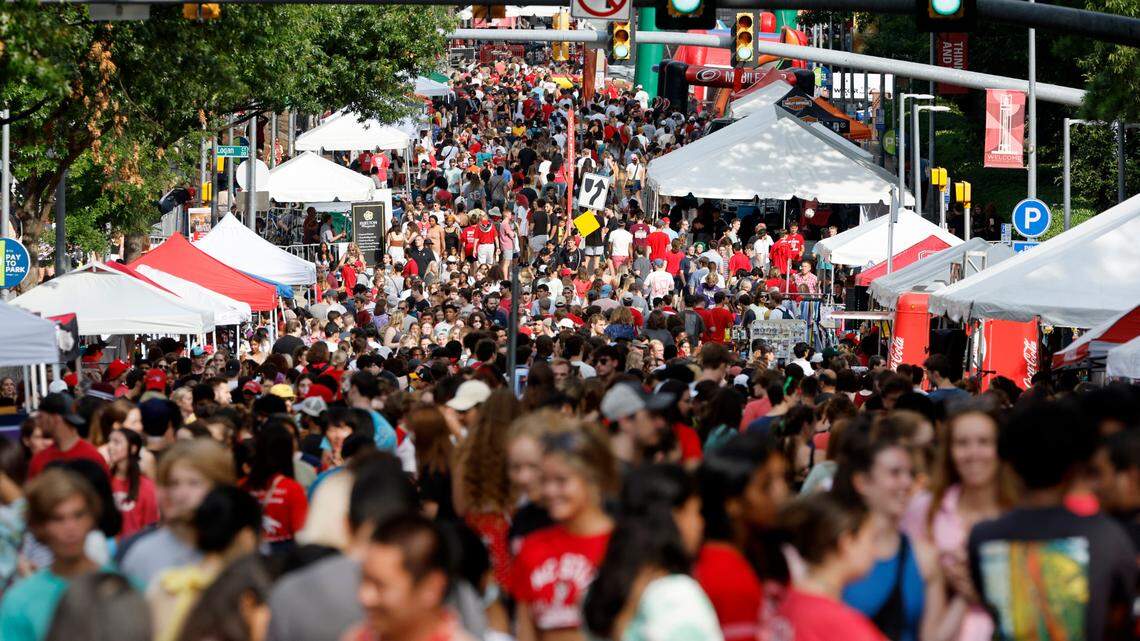 How are main streets near Triangle colleges doing compared to UNC’s Franklin Street?