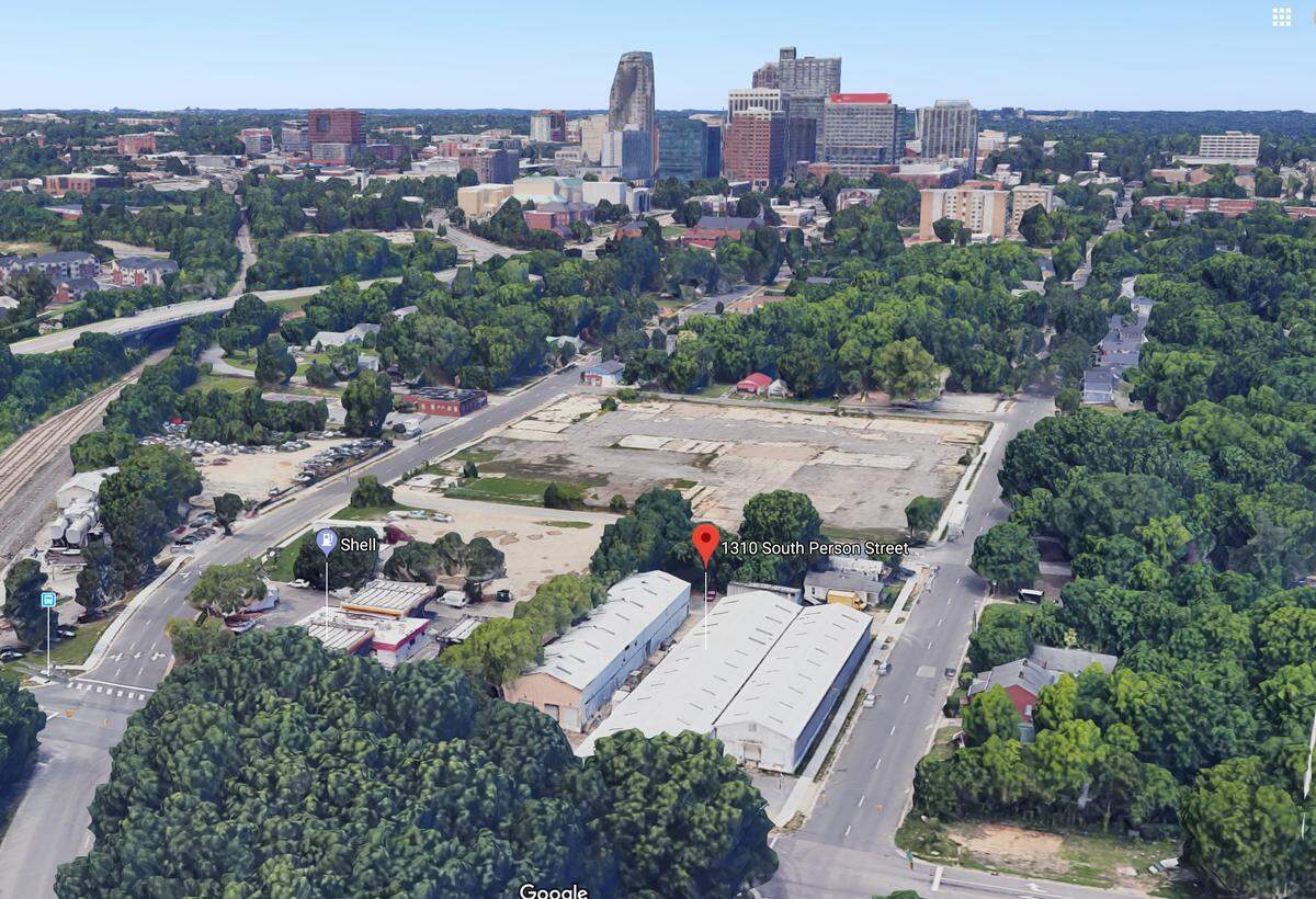 A 3D Google Maps view of the current site of the future development in South Park.