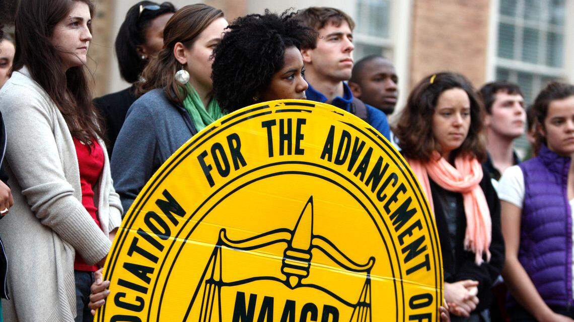 A group of students and the North Carolina NAACP protested possible tuition hikes Feb. 1, 2012, on UNC-Chapel Hill’s campus. For over 80 years, the group has remained a prominent force in issues of racism in public schools, politics, legislation and voting rights.