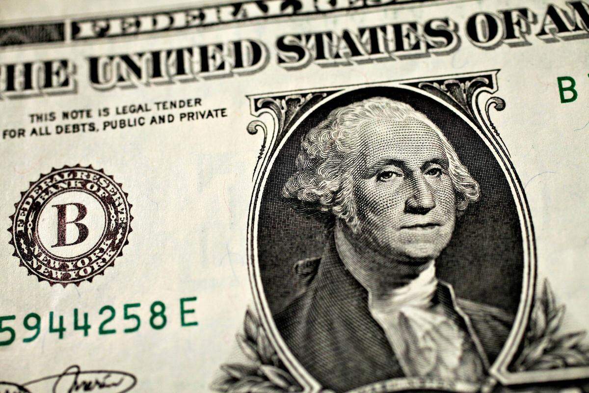 US President George Washington is shown on the $1 bill.