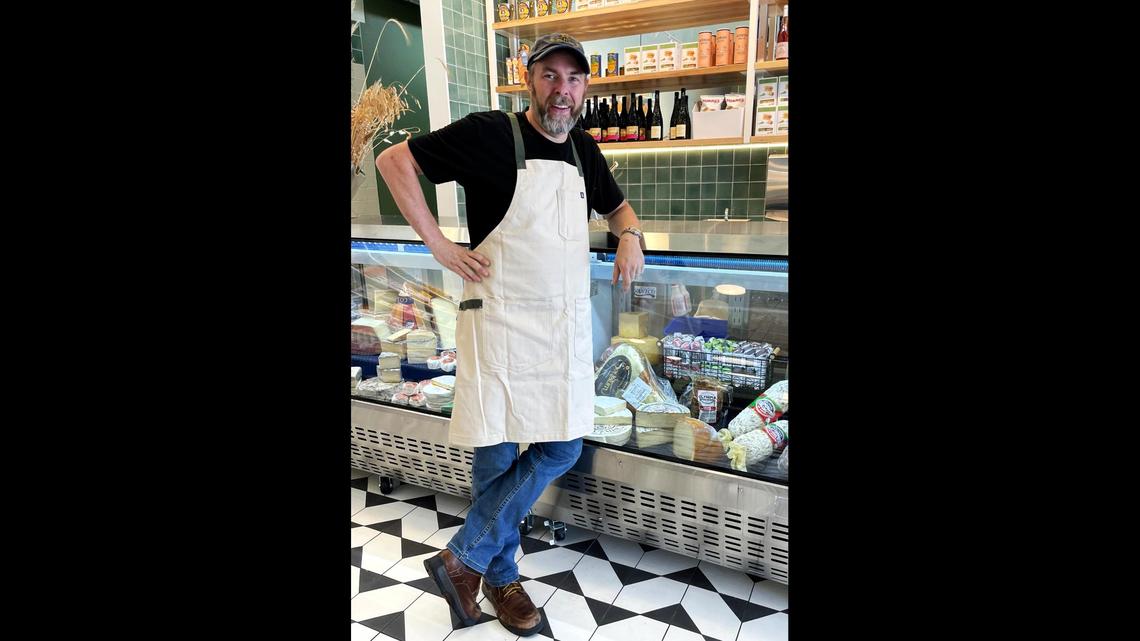 Cheesemonger Stevie Webb owns Wedgewood Cheese Bar with his wife Michelle. The new cheese shop and restaurant opens May 28, 2025, at 100B Brewer Lane in Carrboro.