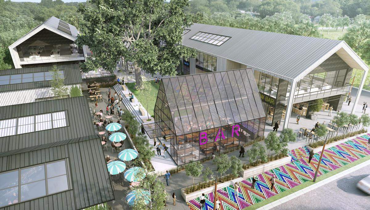 Renderings of conceptual designs for the finished development in the South Park neighborhood.