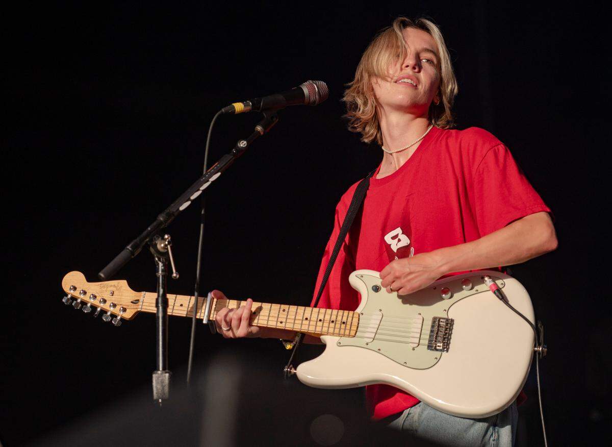 Lead singer of Japanese House, Amber Bain, performs as the opening act of Maggie Rogers “Don’t Forget Me Tour” at Coastal Credit Union Music Park on Wednesday, June 19, 2024.