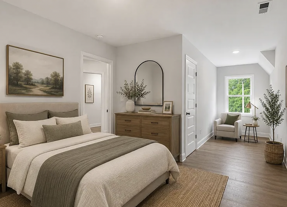 Inside a model four-bedroom townhome currently listed on Dominion Crest Drive in Cary for $459,000.