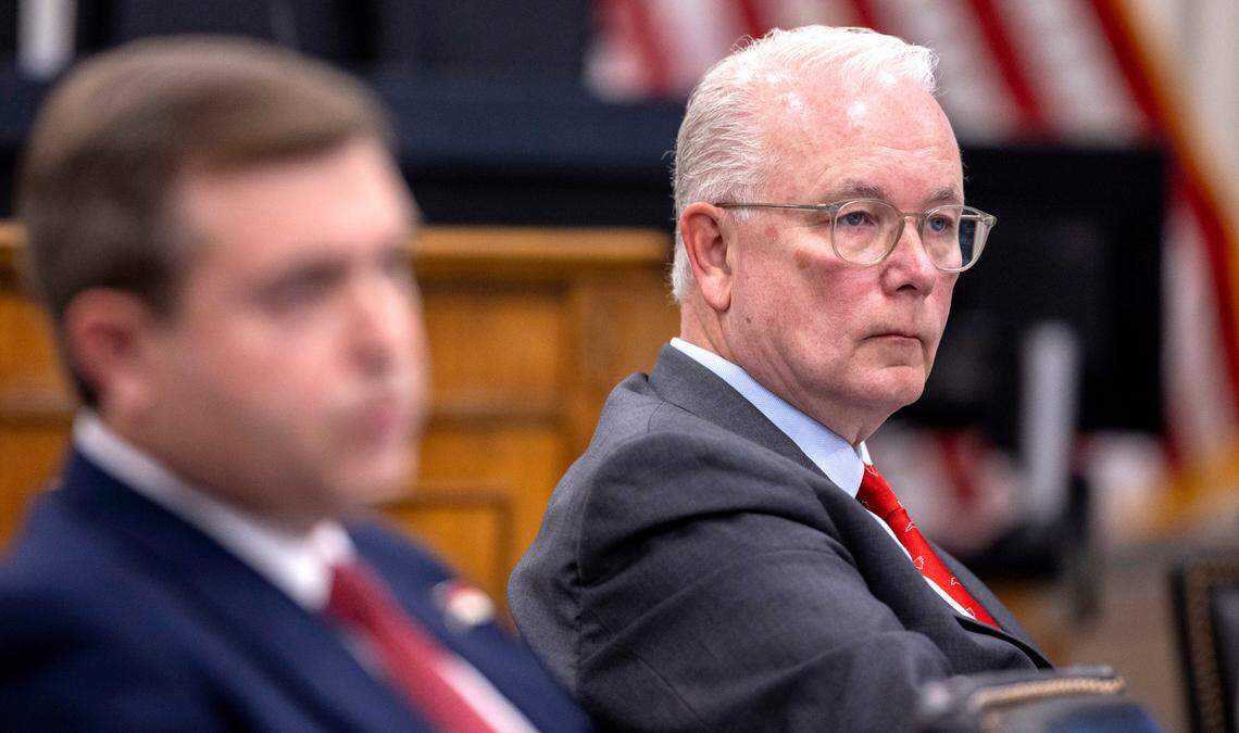 North Carolina Auditor Dave Boliek listens to discussion during the Council of State meeting on Tuesday, February, 4, 2025 in Raleigh, N.C.