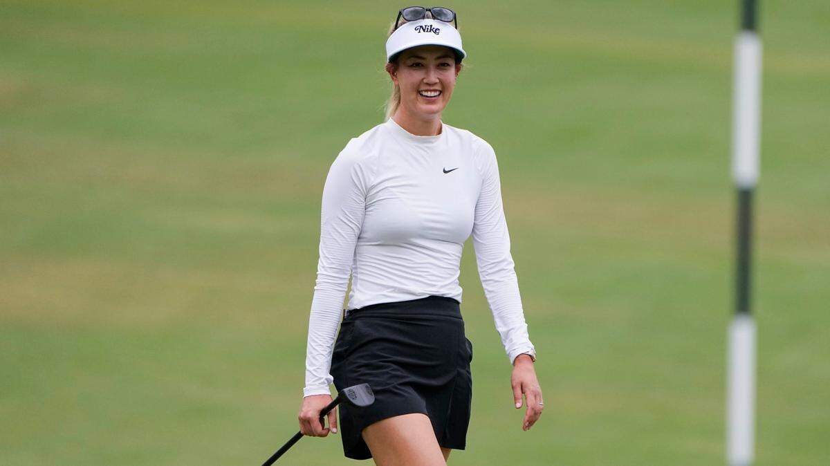 Michelle Wie West walks to the 18th green during the second round of the U.S. Women’s Open golf tournament at the Pine Needles Lodge & Golf Club in Southern Pines, N.C. on Friday, June 3, 2022. (AP Photo/Chris Carlson)