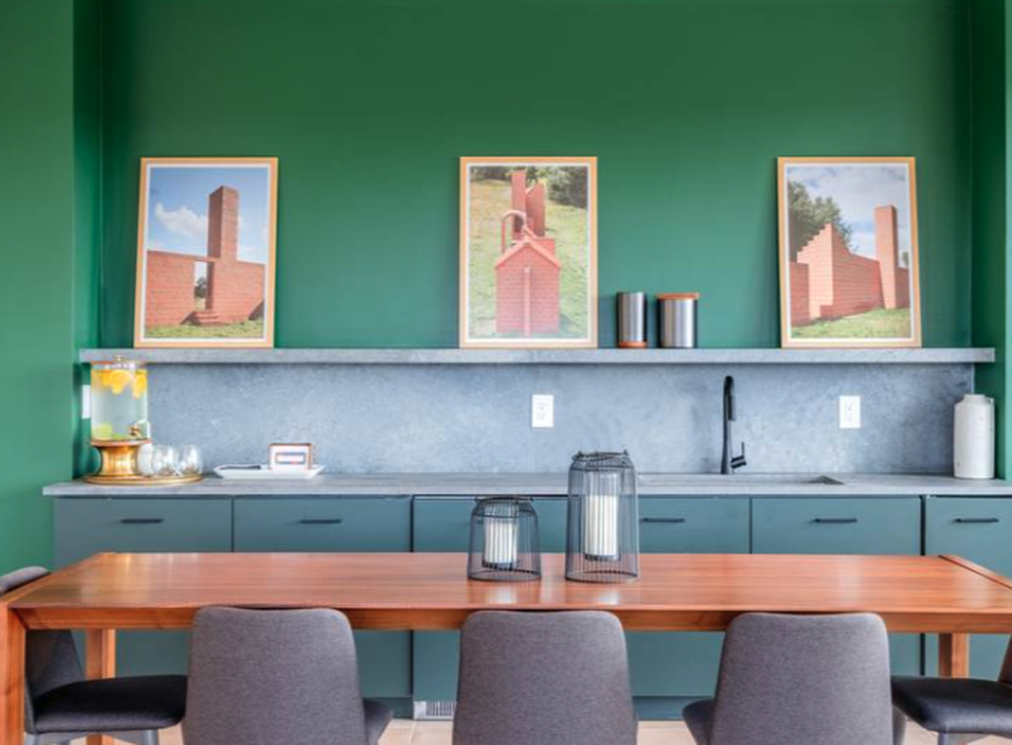 A view of the rooftop lounge at Rigsbee Collection apartments, which recently opened at 318 W. Corporation St. in Durham with 178 units and a slew of amenities.