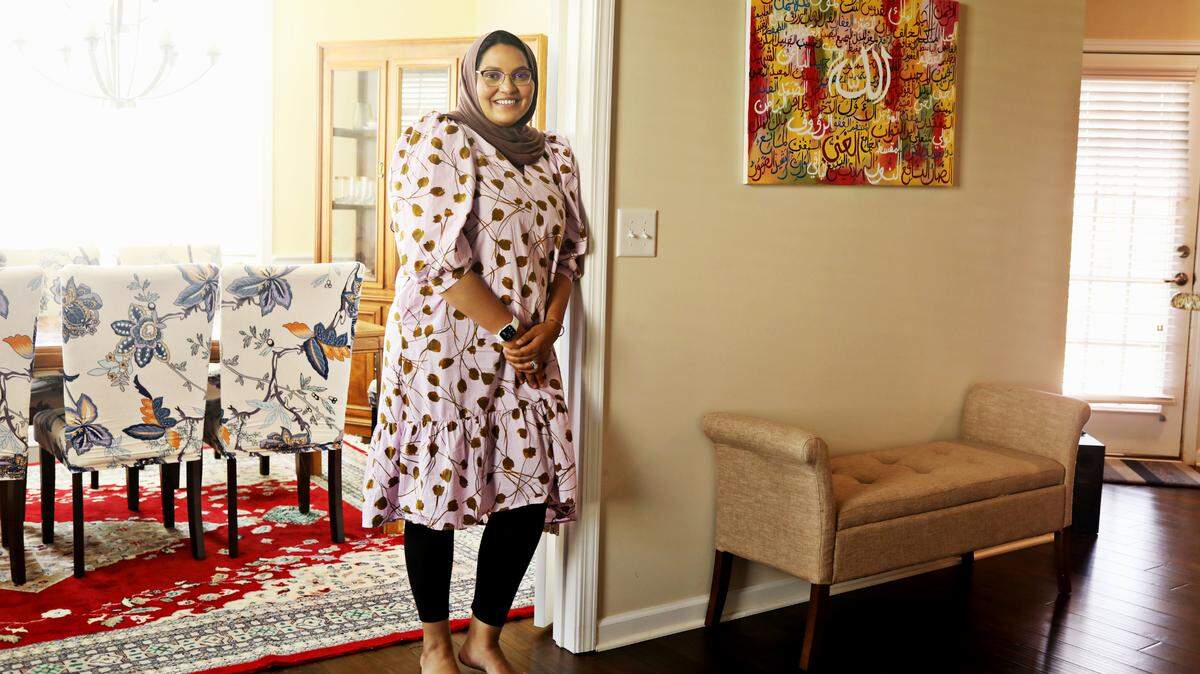 Durham commissioner Nida Allam in her Durham home on Friday, Aug. 27, 2021.