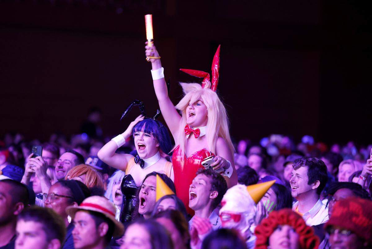 Fans cheer on contestants during the Runway Costume Contest at GalaxyCon Raleigh at the Raleigh Convention Center Friday, July 25, 2025.