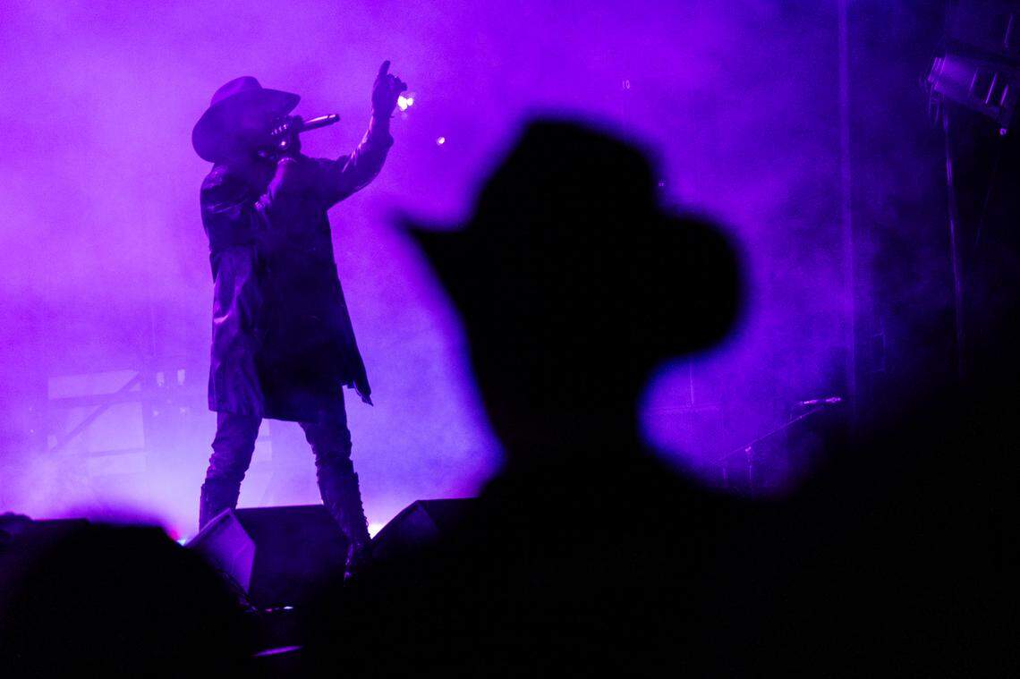 JPEGMAFIA performs at Moore Square during the Hopscotch Music Festival in Raleigh on Thursday, Sept 6, 2024.