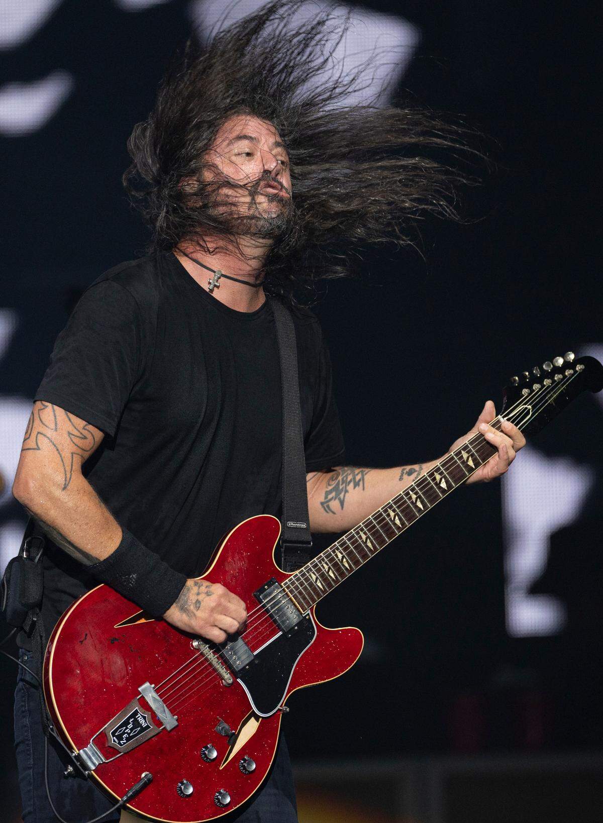 Dave Grohl and Foo Fighters in concert at Raleigh, N.C.’s Coastal Credit Union Music Park at Walnut Creek, Tuesday night, May 7, 2024.