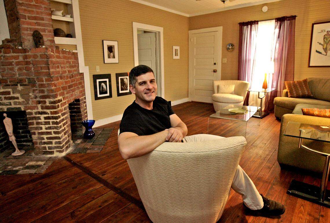 Former Carrboro mayor Mike Nelson relaxes in his renovated mill house near the old Bellvue Mill in Hillsborough in this 2007 file photo. Nelson said he’s not opposed to keeping Carrboro’s name if it honors “another Carr that we can be proud of.”