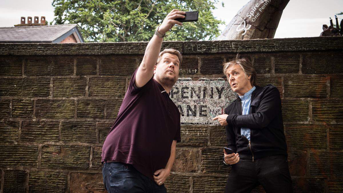 Paul McCartney, shown here with James Corden during their “Carpool Karaoke” episode in Liverpool, will play Raleigh on May 27. It’s the first date of the U.S. leg of his “Freshen Up” tour.