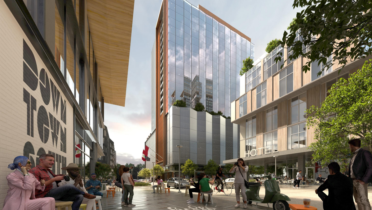 A 27-story office building is planned along South Saunders Street in Raleigh. Kane Realty Corporation and North Carolina Courage owner Steve Malik are investing more than $2 billion to build Downtown South.