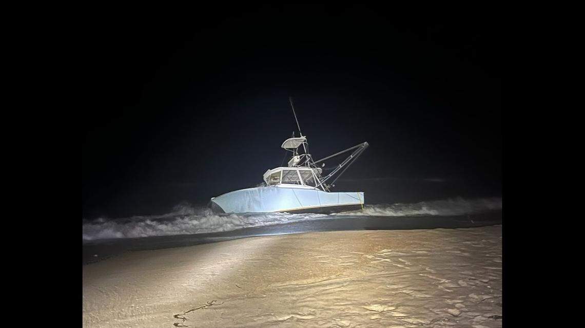 A 28-foot fishing boat lost power off the Outer Banks, and high winds took the four passengers on a wild ride that ended with running aground at Cape Hatteras National Seashore.