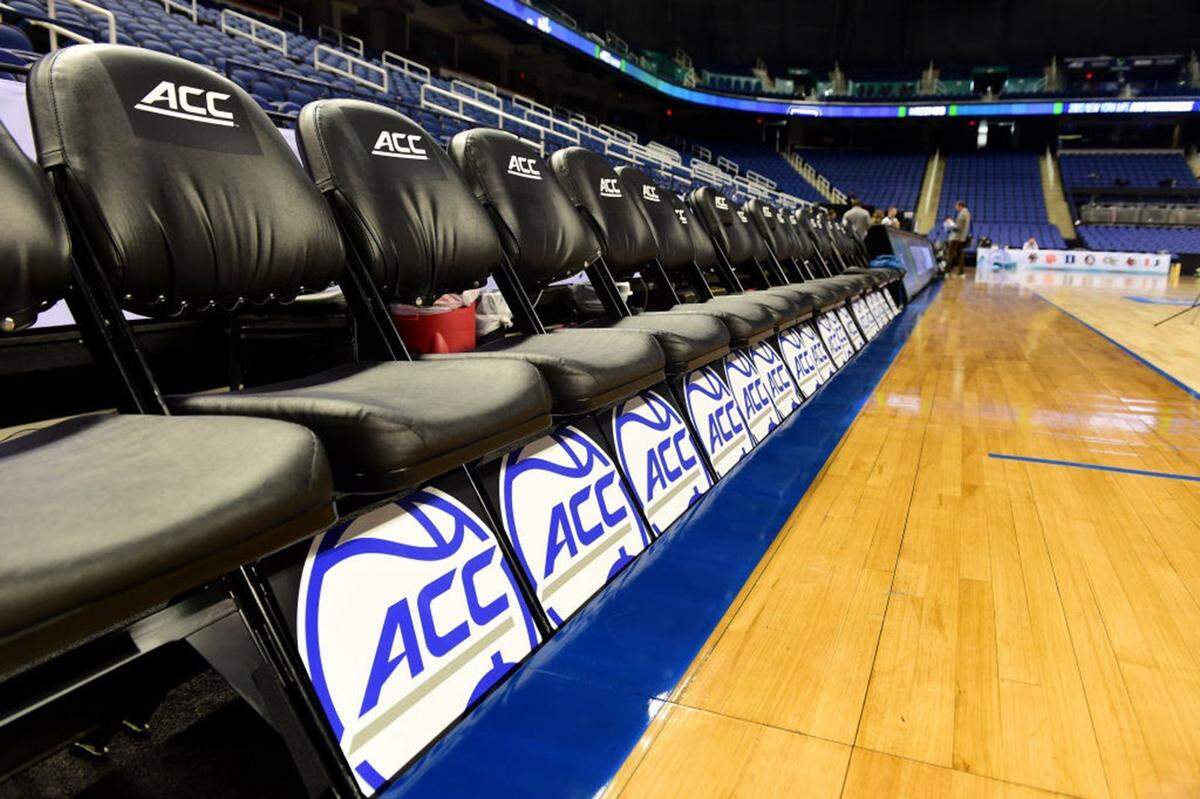 A general view of empty seats following the cancelation of the remainder of the 2020 Men’s ACC Basketball Tournament at Greensboro Coliseum on March 12, 2020 in Greensboro, North Carolina. The cancelation is due to concerns over the possible spread of the Coronavirus (COVID-19). (Photo by Jared C. Tilton/Getty Images/TNS)