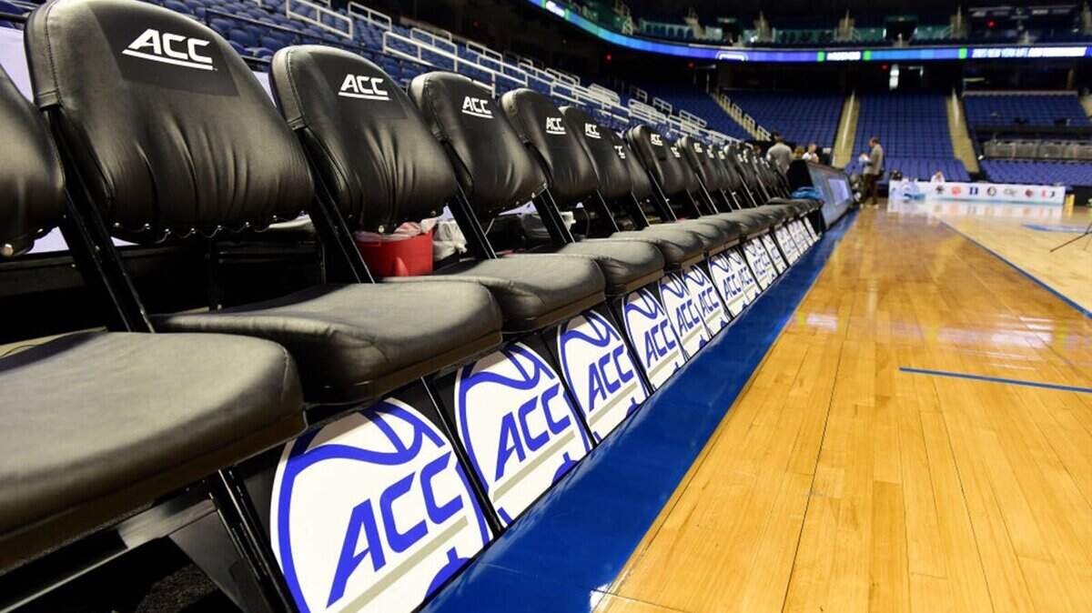 A general view of empty seats following the cancelation of the remainder of the 2020 Men’s ACC Basketball Tournament at Greensboro Coliseum on March 12, 2020 in Greensboro, North Carolina. The cancelation is due to concerns over the possible spread of the Coronavirus (COVID-19). (Photo by Jared C. Tilton/Getty Images/TNS)