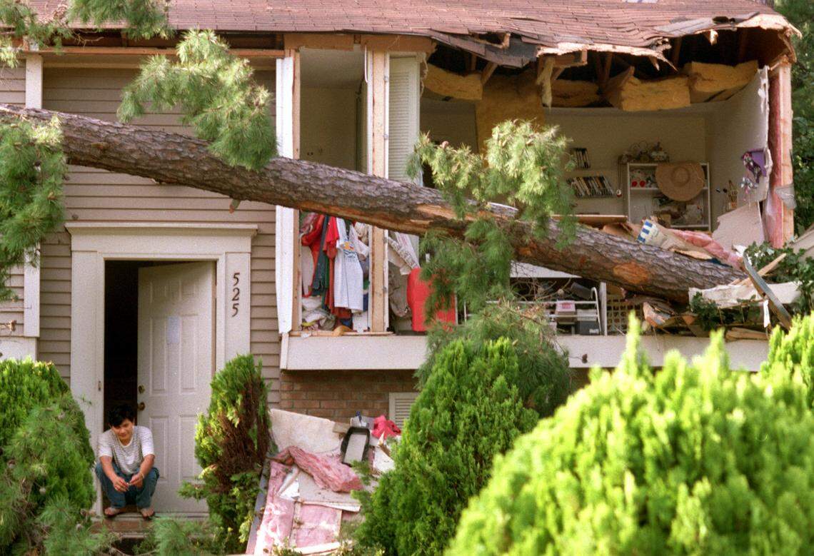Hurricane Fran damaged this home on Drolmond Drive in Raleigh in September 1996.