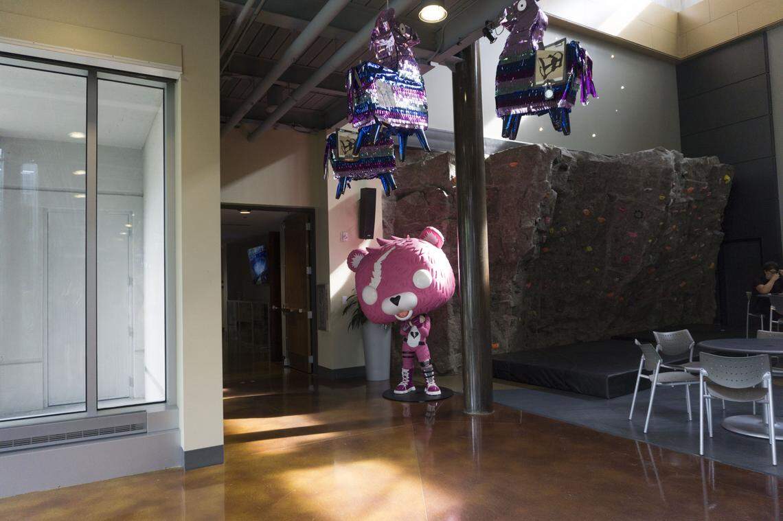 Epic Games’ current campus has a rock-climbing wall in its cafeteria.