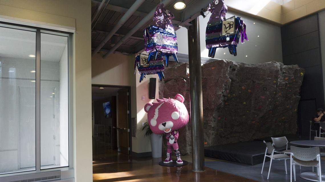 Epic Games’ current campus has a rock-climbing wall in its cafeteria.