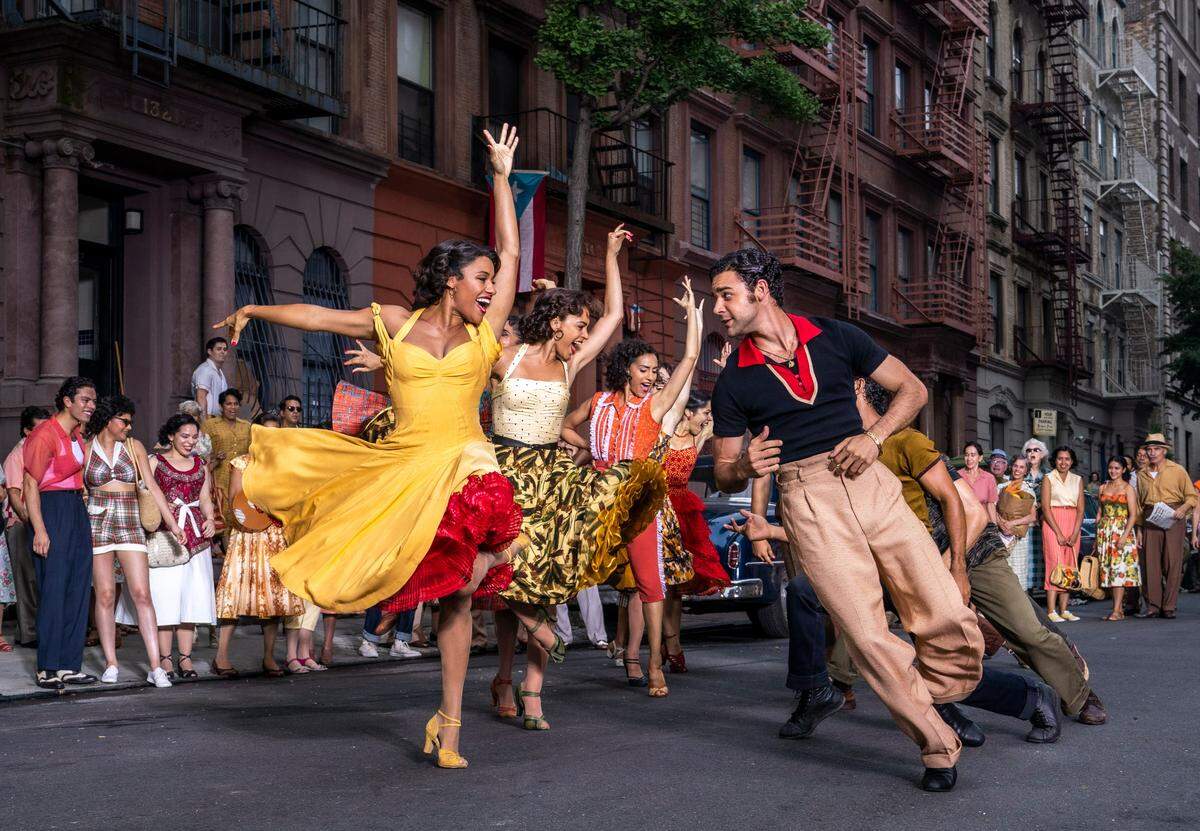 Ariana DeBose as Anita and David Alvarez as Bernardo in 20th Century Studios’ film “West Side Story,” directed by Steven Spielberg.