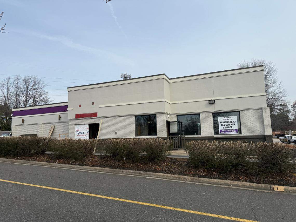 The Taco Bell on Falls of Neuse Road in Raleigh is temporarily closed for renovations.
