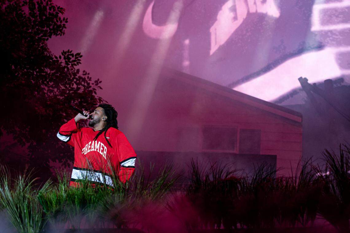 J Cole headlines at Dreamville Festival in Raleigh, N.C. on Sunday, April 7, 2024.