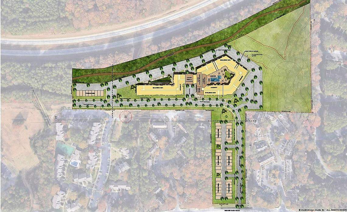 Aspen Heights Partners wants to build apartments and townhouses on roughly 20 acres, half of the acreage available on a wooded tract running along Interstate 40 in Chapel Hill. Lullwater Chapel Hill has been proposed for the other half.