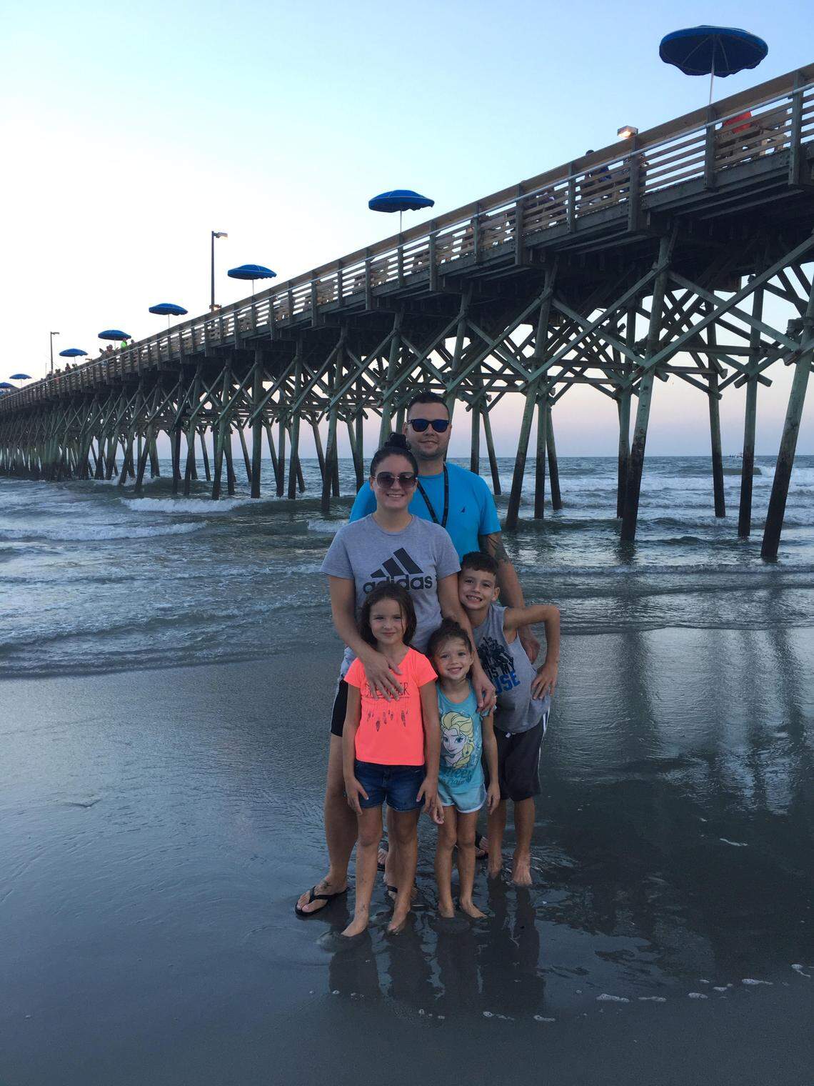 The Thomas family fled their home south of Myrtle Beach but got stranded in Lumberton after a 45-minute wait to pump gas. Returning home required a loop around Greensboro and Charlotte, but they made it unscathed.