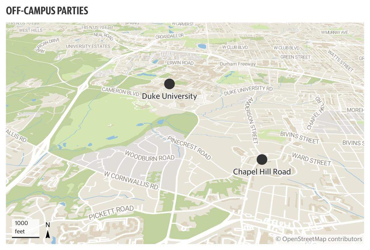 Neighbors are asking the city to police off-campus student parties in the 2500 block of Chapel Hill Road.