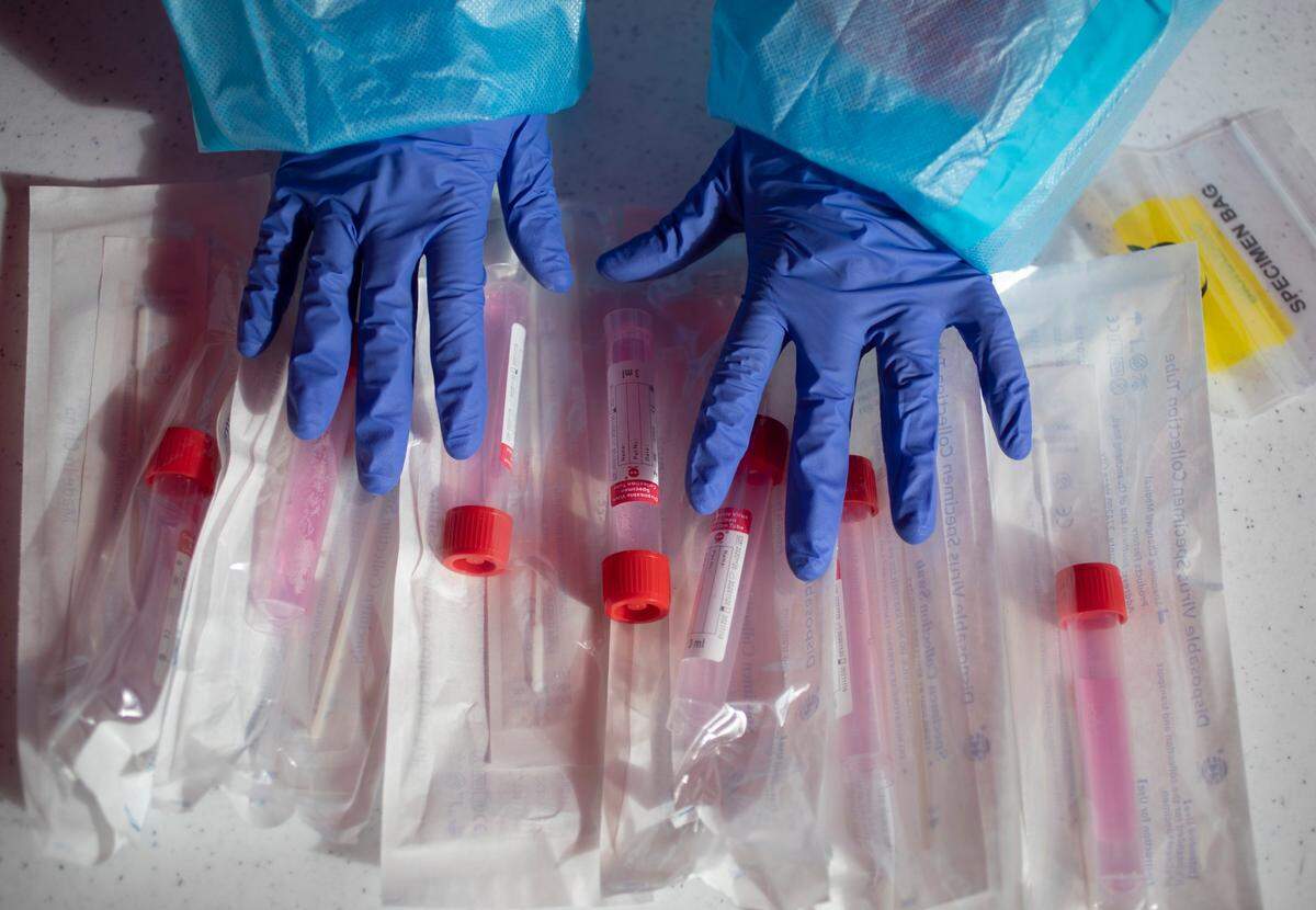 COVID-19 test packets at the Sanderford Road Park COVID-19 testing site on Tuesday, Jan. 19, 2021 in Raleigh, N.C.