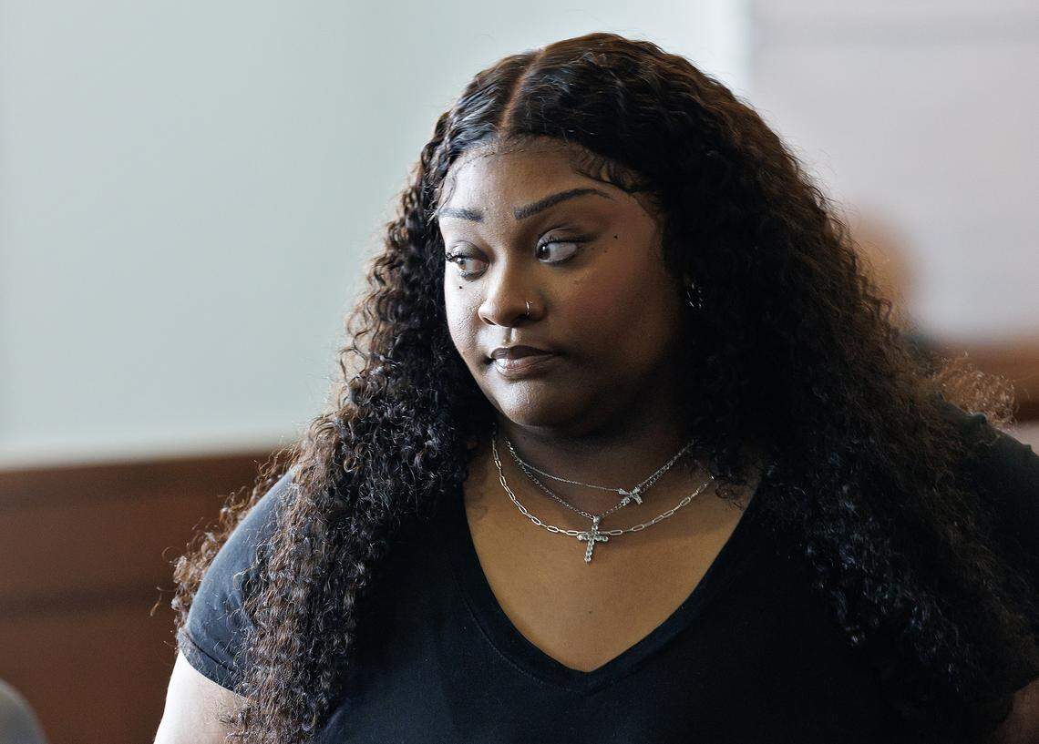 Brenay Kennard awaits the start of a hearing in a Durham County courtroom on Tuesday, March 3, 2026. 