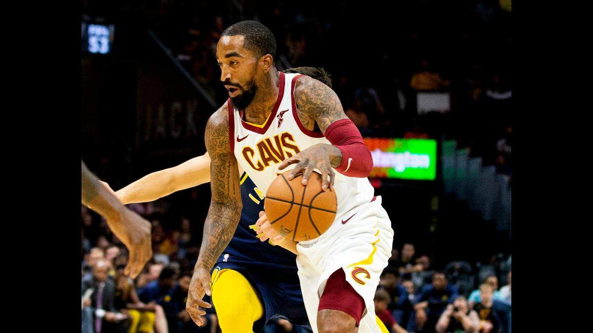 J.R. Smith played for the Cleveland Cavaliers before going to college in North Carolina. This photo is from 2018.
