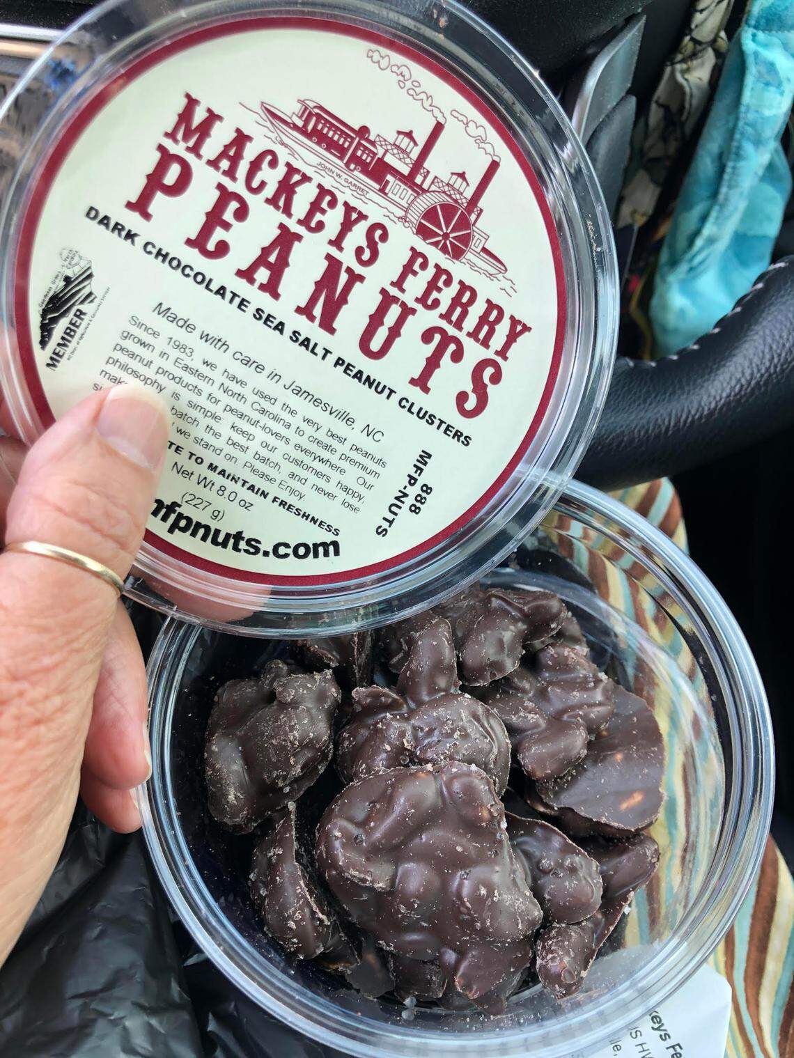 Mackey’s Ferry Peanuts in Jamesville sells snacks that will sustain you during the wait for the ferry from Swan Quarter to Ocracoke, and through the trip across the Pamlico Sound.